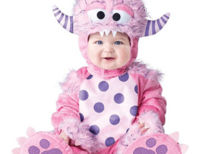 תחפושת לתינוקות מגיל חצי שנה עד שנתיים של מפלצת&nbsp;ורודה