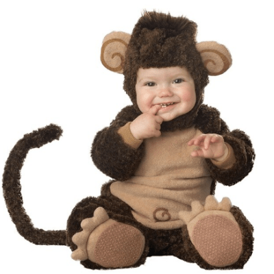 תחפושת לתינוקות בדמות קוף חמוד לתינוק בן&nbsp;שנה