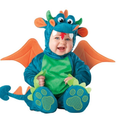 תחפושת מקורית לתינוקות של דרקון כחול מגיל חצי&nbsp;שנה